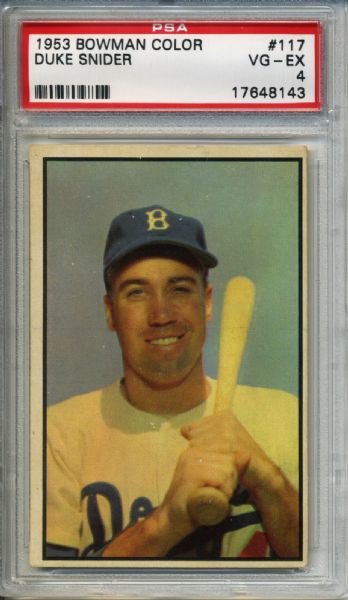 1953 Bowman Color #117 Duke Snider Brooklyn  Dodgers - PSA VG-EX 4