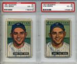 1951 Bowman #51 Yogi Berra New York Yankees - Lot of 2 PSA VG-EX 4