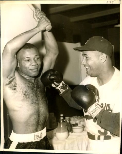 1952-57 Roy Campanella Brooklyn Dodgers with Boxer Tiger Jones