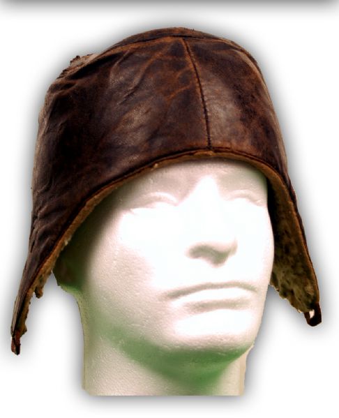 1900 Era James W. Brine Flat Top All Leather Football Helmet