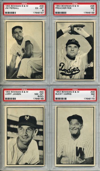1953 Bowman Black & White Card - Lot of 15 With Casey Stengel Johnny Mize 