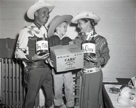 1956 Gene Autry Gail Davis Milk Show and Rodeo "The Chicago Sun-Times" Original 4" x 5" B & W Negatives (Chicago Sun-Times Hologram/MEARS Photo LOA) - Lot of 3