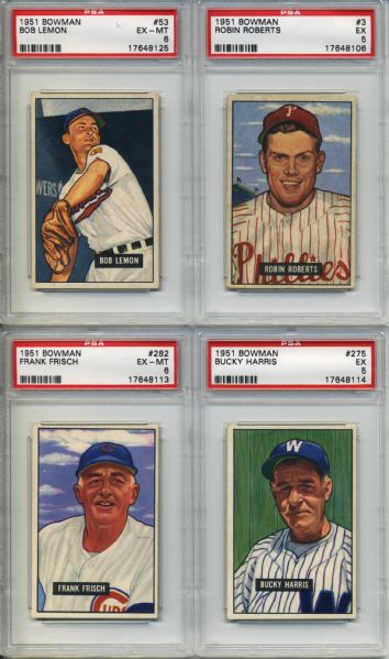 1949-51 Bowman Card - Lot of 22 - All PSA Graded w/ Phil Rizzuto Casey Stengel Warren Spahn