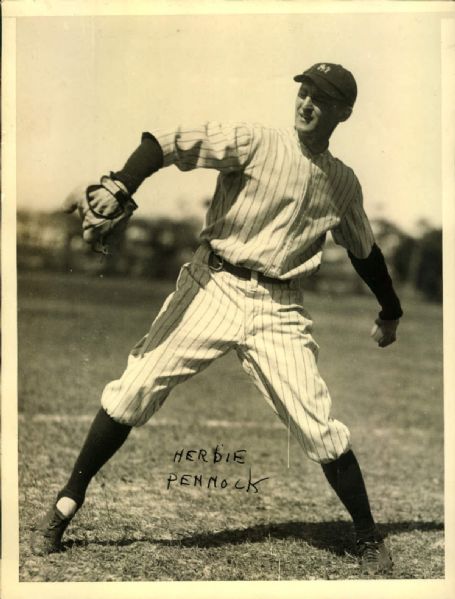 1928-46 Herbie Pennock Pitches for the New York Yankees - Lot of 4