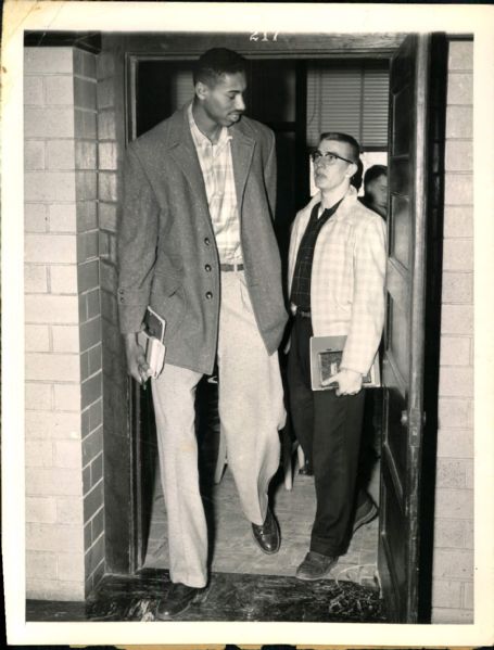 1956 Wilt Chamberlain Kansas Jayhawks Exits Class Original 7" x 9" Photo