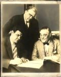1928 Babe Ruth Signs his Contract with Ed Barrow and Jacob Ruppert