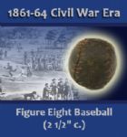 1861-64 Civil War Era Hand Made Salesmans Sample Figure Eight Baseball (2 1/2" circumference MEARS LOA