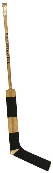 1965-69 Gump Worsley Montreal Canadiens Game Used Victoriaville Goaile Stick (MEARS Auction LOA)