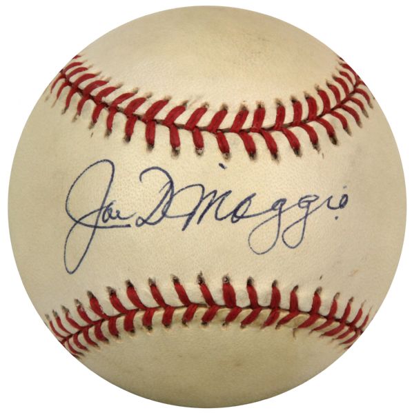1997 Joe DiMaggio New York Yankees Single Signed OAL (Budig) Baseball - Yankee Clipper Enterprises Sticker & JSA 
