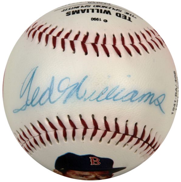 1990 Ted Williams Boston Red Sox Single Signed Fotoball - JSA 