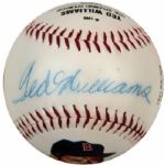 1990 Ted Williams Boston Red Sox Single Signed Fotoball - JSA 