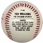 1990 Ted Williams Boston Red Sox Single Signed Fotoball - JSA 