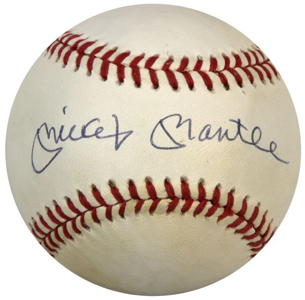 1990s Mickey Mantle New York Yankees Single Signed OAL (Brown) Baseball - UDA Hologram