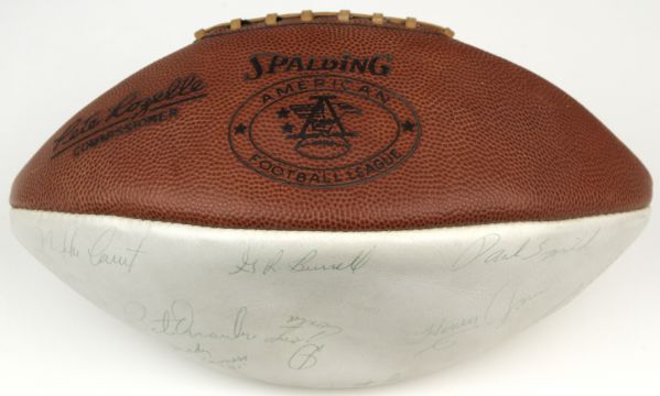 1969 Denver Broncos AFL Rozelle Team Signed Football w/ Floyd Little - JSA 