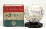 All American Girls Baseball League Multi Signed Spalding Softball w/ Original Box - JSA 