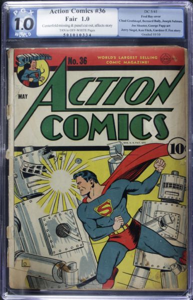 1941 Action Comics #36 DC Comics (PGX 1.0) Fred Ray Cover 