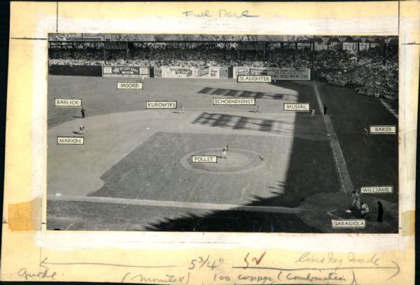 1946 The Williams Shift "The Sporting News Collection Archives" Original 6.5" x 9.25" Photo (Sporting News Collection Hologram/MEARS Photo LOA)