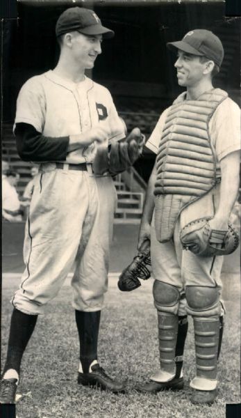 1942 Tommy Hughes Bobby Bragan Philadelphia Phillies "The Sporting News Collection Archives" Original Photo (Sporting News Collection Hologram/MEARS Photo LOA)