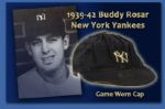 1939-42 Warren "Buddy" Rosar New York Yankees Game Worn Cap With Embroidered - (MEARS LOA)