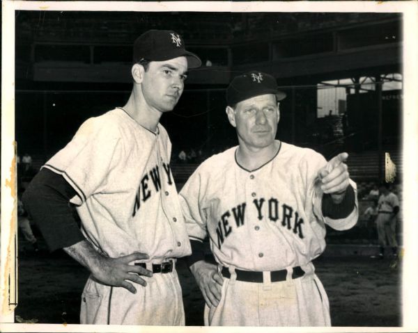 1950 Leo Durocher and Harold "Tookie" Gilbert New York Giants "TSN Collection Archives" Original 7" x 9" Photo (Sporting News Collection Hologram/MEARS Photo LOA)