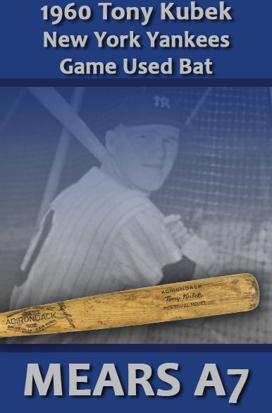 1960 Tony Kubek New York Yankees Adirondack Professional Model Game Used Bat (MEARS A7) HIGHEST GRADED ADIRONDACK