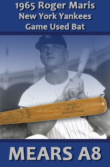 1965 Roger Maris H&B Louisville Slugger Professional Model Game Used Bat - Yankees - (MEARS 8)