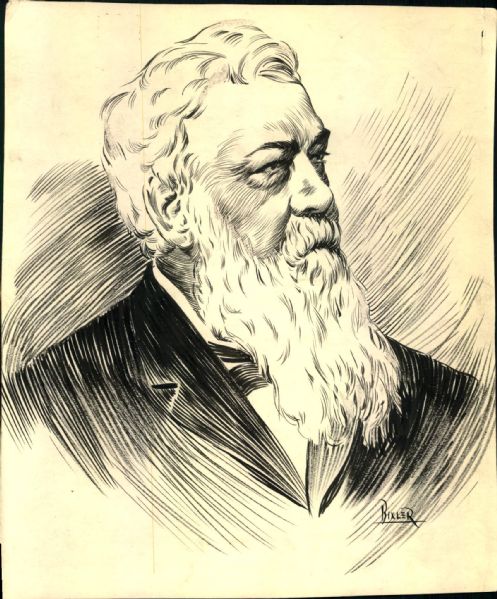 1800s Depiction Alexander Cartwright "The Sporting News" Original 8" x 10" Illustration Artwork (Sporting News Collection Hologram/MEARS LOA) Unique, 1:1