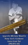 1950-60 Mickey Mantle H&B Louisville Slugger Professional Model Game Used Bat (MEARS A8) 