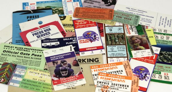 1970s - 80s Collection of Ticket Stubs & Media Passes - 1985 Bears WFL - 44 Total
