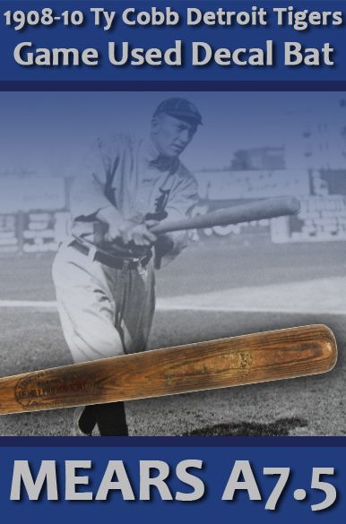 1908-10 Ty Cobb JF Hillerich & Sons Louisville Slugger Professional Model Game Used Decal Bat (MEARS A7.5)