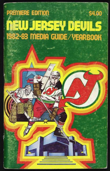 1982-83 New Jersey Devils First Year Signed Media Guide w/ 31 Sigs. - JSA 