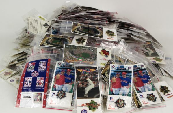 1990s Texas Rangers Pinback - Lot of Approximately 500 In Original Packaging