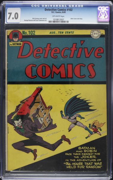 1945 Detective Comics #102 DC Comics (CGC 7.0) Featuring Joker Cover Story