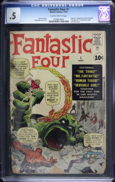 1961 The Fantastic Four #1 Marvel Comics (CGC 0.5) Featuring Origin and First Appearance of The Fantastic Four and the Mole Man