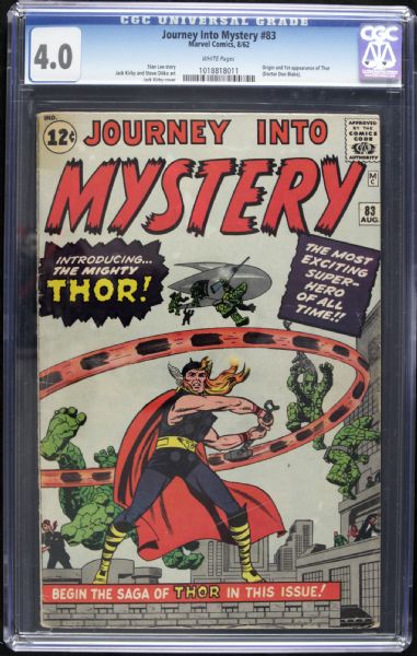 1962 Journey Into Mystery #83 Marvel Comics (CGC 4.0) Featuring the Origin and First Appearance of Thor
