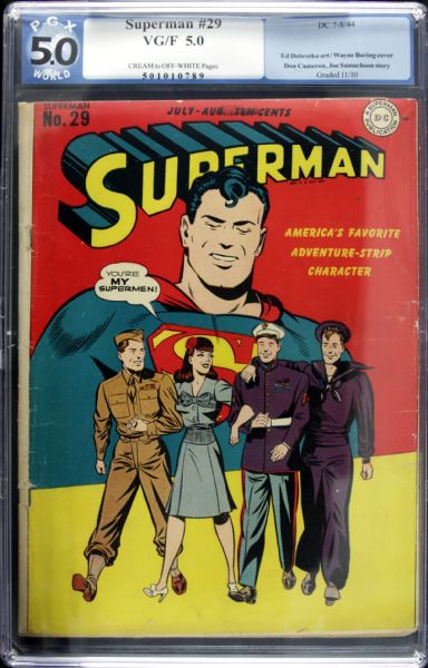 1944 Superman #29 DC Comics (PGX VG/F 5.0) Featuring Ed Dobrotka Art; Wayne Boring Cover; Don Cameron and Joe Samachson Story