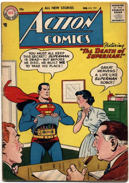 1957 Action Comics #225 DC Comics (Featuring The Death of Superman)