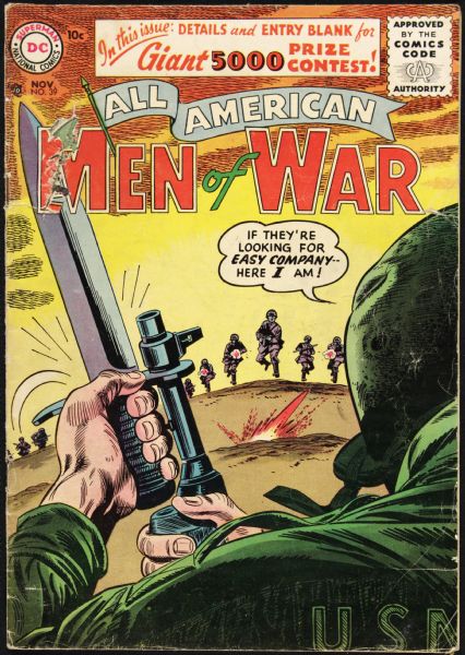 1956 All American Men of War #39 DC Comics First Sgt. Rock Prototype by Kubert G/VG (MEARS Auction LOA)