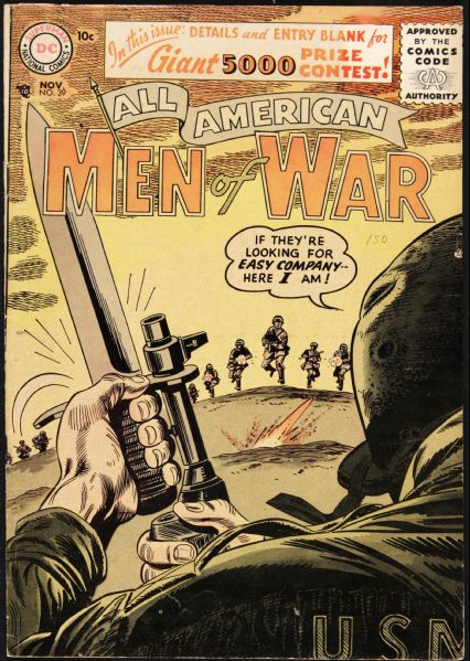 1956 All American Men of War #39 DC Comics First Sgt. Rock Prototype by Kubert Very Good (MEARS Auction LOA)