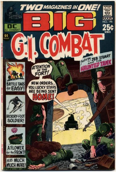 1971 G.I. Comabat #146-148 DC Comics (Featuring Joe Kubert Cover/Art; Russ Heath, Ross Andru, Jerry Grandenetti, and John Severin Art; Bob Kanigher and Bob Haney Stories) BIG Issues