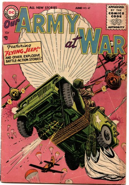 1956 Our Army At War #45, 47 DC Comics (Featuring Jerry Grandenetti Cover/Art; Bob Kanigher and Jack Miller Stories)