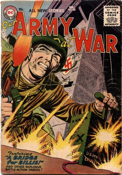 1956 Our Army At War #43-44 DC Comics (Featuring Jerry Grandenetti Cover/Art; Bob Kanigher, Dave Wood, and Bill Finger Stories)