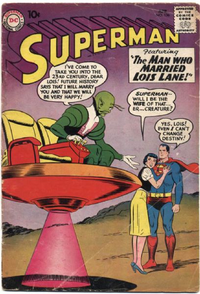 1960 Superman #136 DC Comics Very Good  (MEARS Auction LOA)
