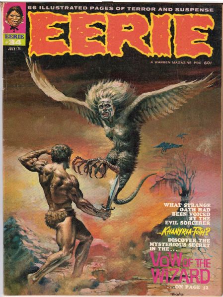 1971 Eerie #34 Warren Magazine (Featuring Boris Vallejo Cover/Art; Tom Sutton Stories)