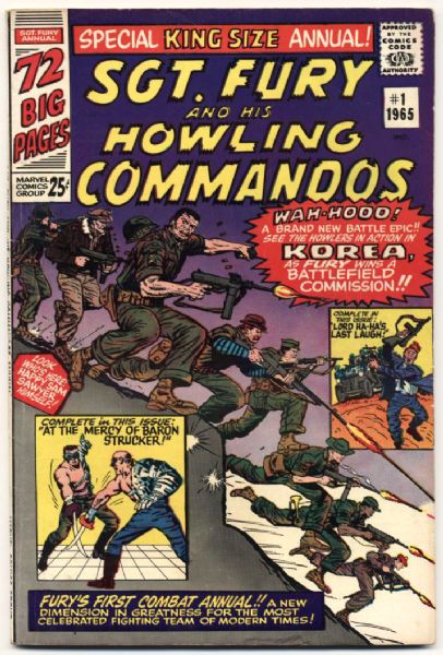 1965-71 Sgt. Fury & His Howling Commandos King Size Annual #1-7 Marvel Comics (Featuring Dick Ayers Cover/Art; Stan Lee, Roy Thomas, and Gary Friedrich Stories)