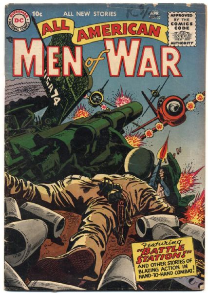 1956 All American Men of War #32, 34 & 35 DC Comics Good/Very Good (MEARS Auction LOA)