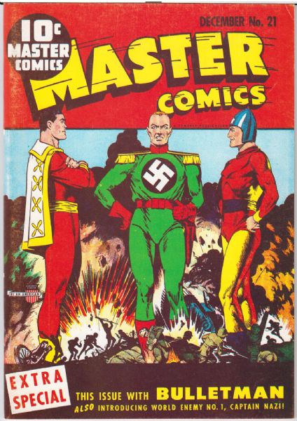 1941 Flashback #18/Master Comics #21 1974 Reprint "Fawcett Publisher" Featuring Mac Raboy Cover/Art; Bill Woolfolk Story; Introduction of Captain Nazi)