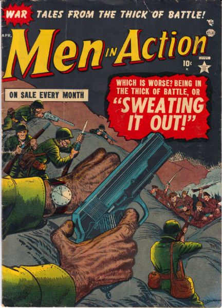 1951-56 War Comics Mens Adventures/ Marines in Action - Lot of 5 Fair/Good (MEARS Auction LOA)