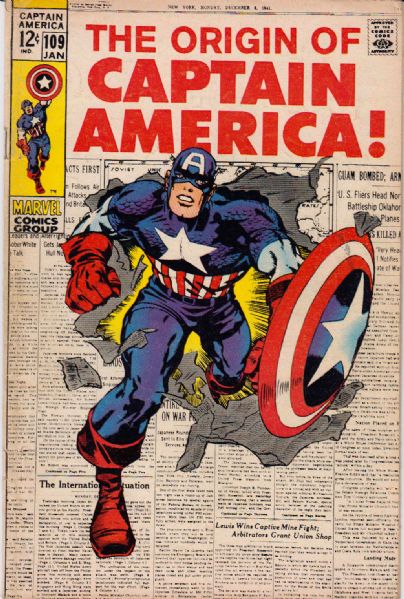 1968-73 Captain America #107, 109, Captain America and The Falcon #152-160 Marvel Comics (Featuring Jack Kirby, Gil Kane and Sal Buscema Cover/Art; Gerry Conway, Steve Englehart and Stan Lee Stories)
