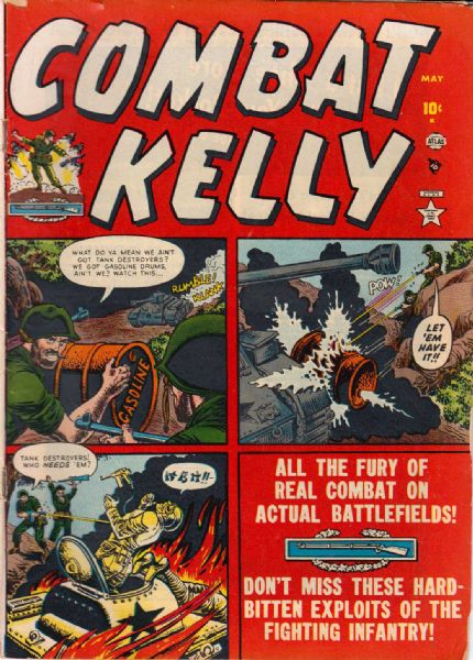 1951-55 Combat Kelly War Comics Golden Age Ungraded (MEARS Auction LOA) - Lot of 6